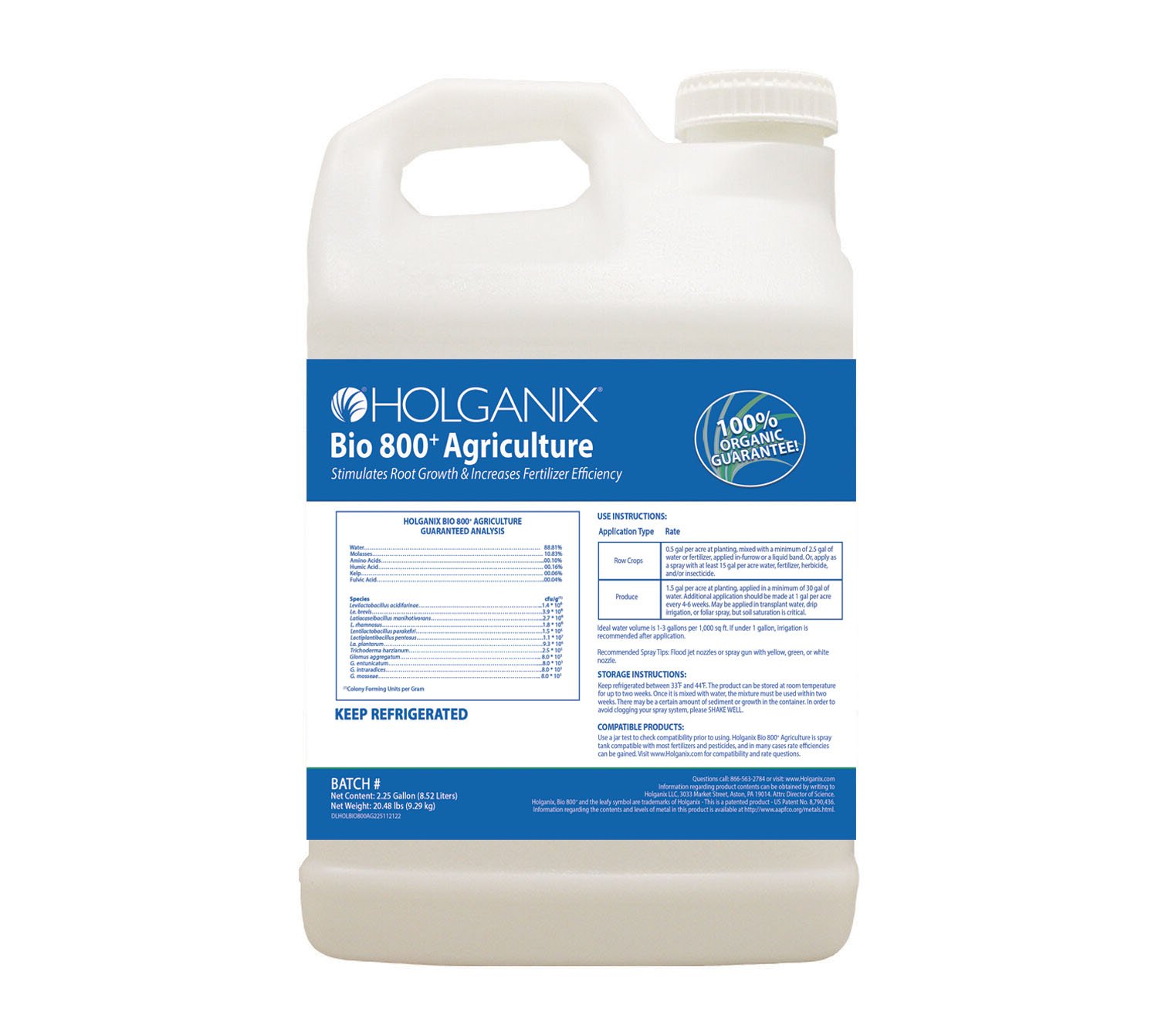 Jug Pic Bio 800 Ag Label